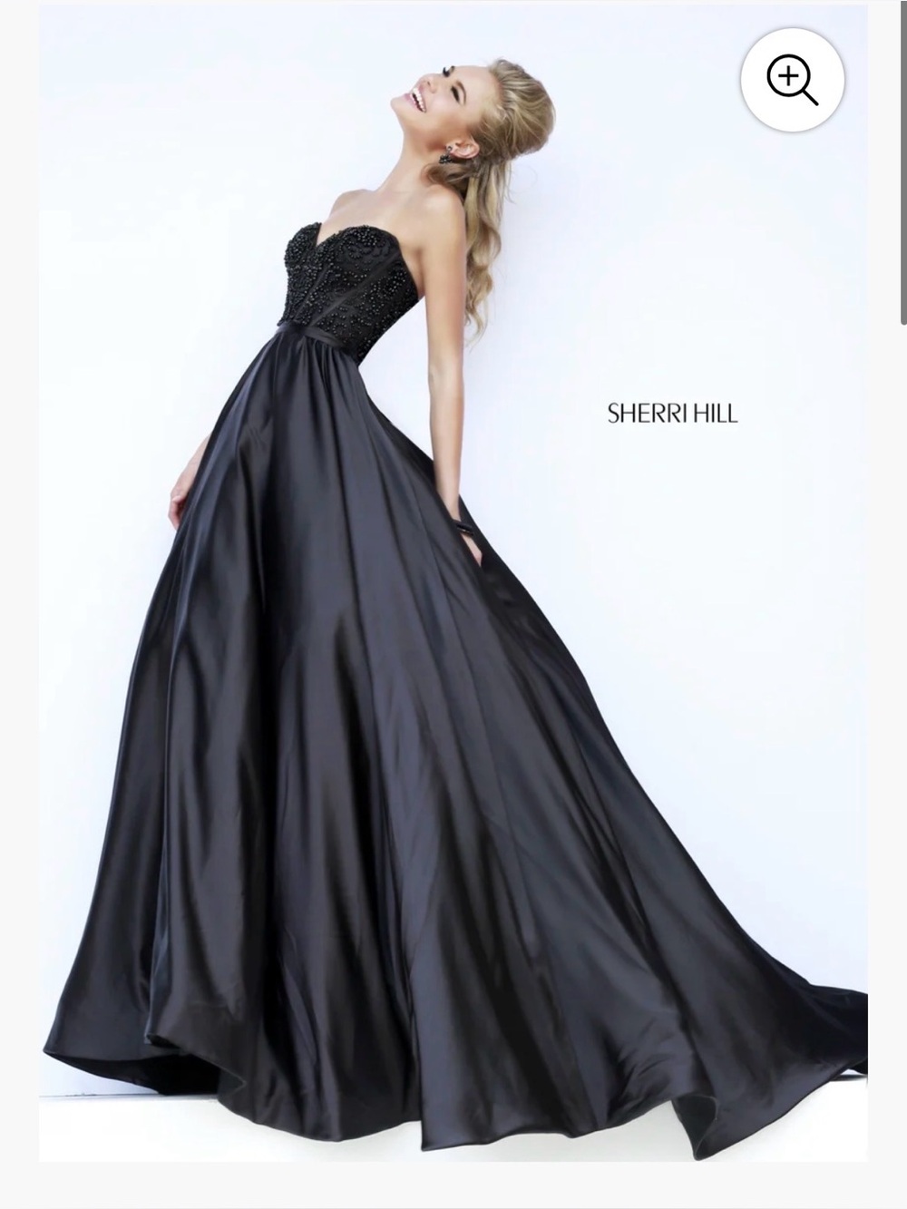 Sherri Hill Black Strapless Beaded Ball Gown size 4 prom pageant gorgeous